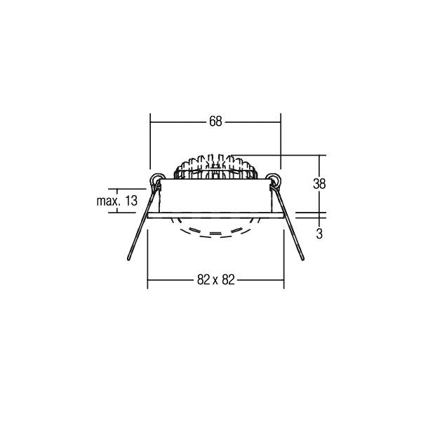 BRUMBERG LED-Einbaustrahler 350 mA, 7 W, 38°, 3000 K, quadratisch, schwenkbar, weiss, IP BRUMBERG LED-Einbaustrahler 350 mA, 7 W, 38°, 3000 K, quadratisch, schwenkbar, weiss, IP